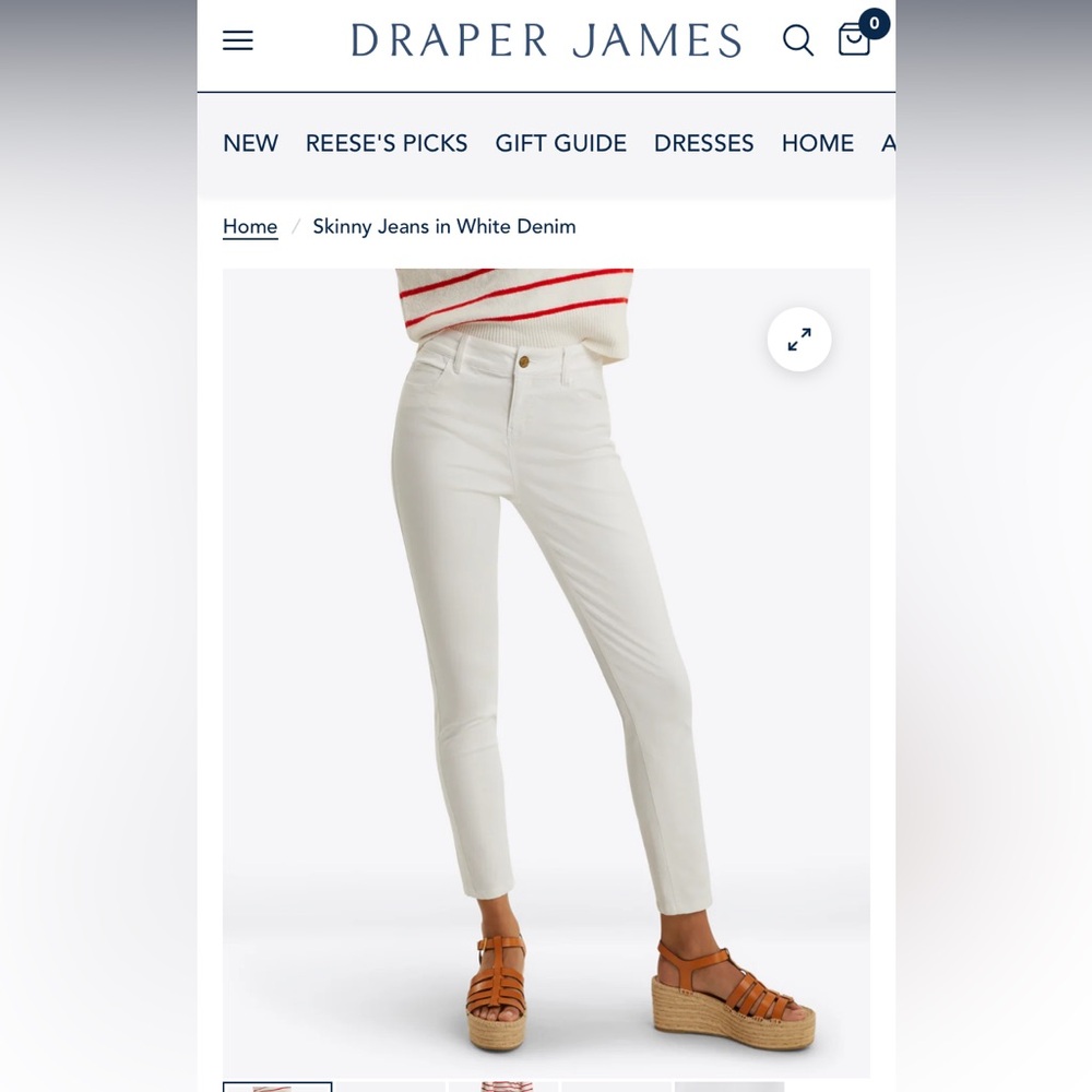 Draper James skinny stretch jeans in white denim. Worn about 3x.‎ 119 retail